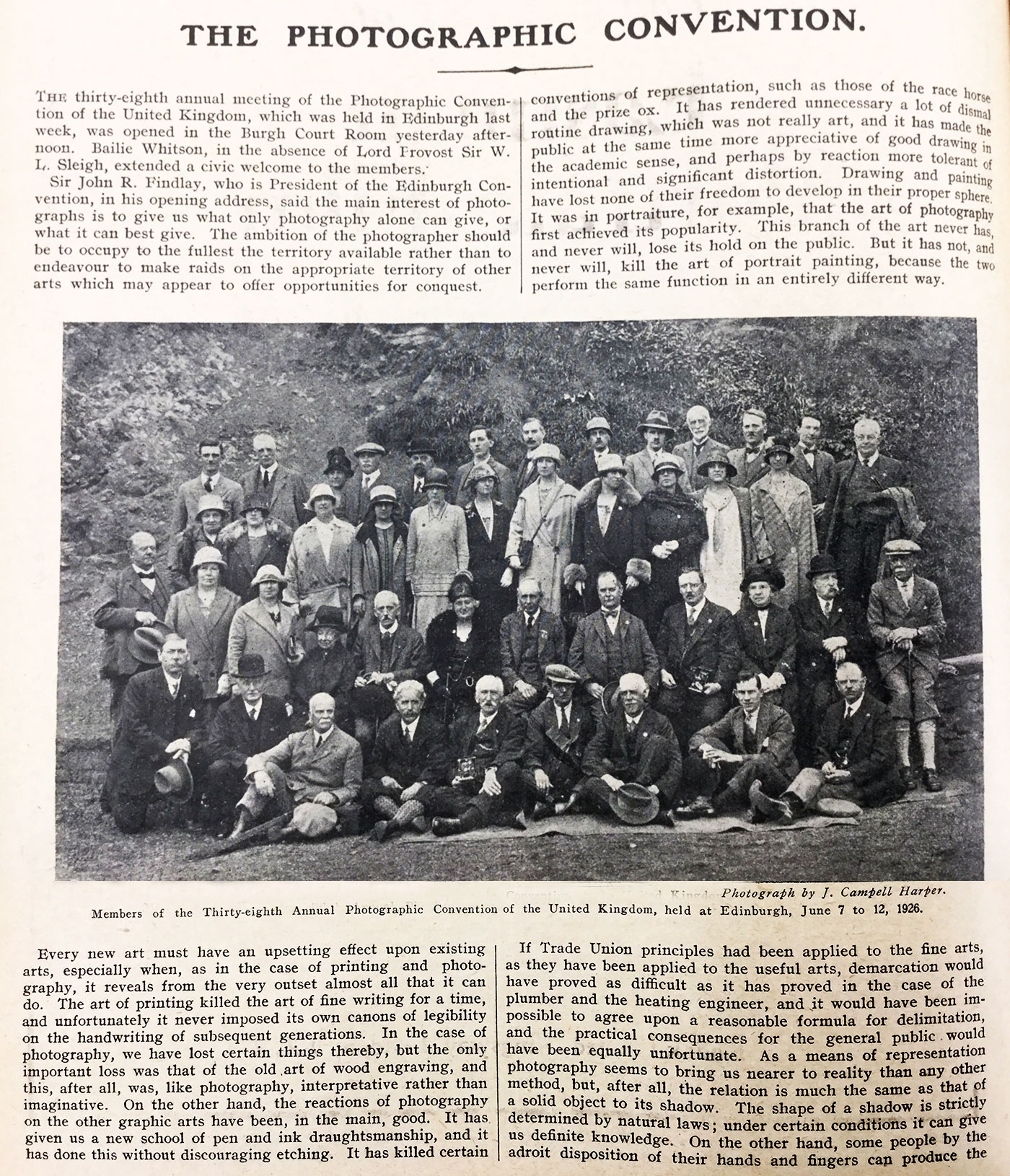 Report on the Photographic Convention of the United Kingdom:  Edinburgh, 1926