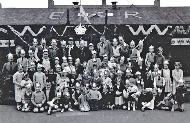 A Group at Piershill Square West celebrates the Coronation of Queen Elizabeth in 1953