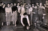 A group of Edinburgh Professional Photographers bowling at Abercorn Roadhouse, Piershill, in 1955