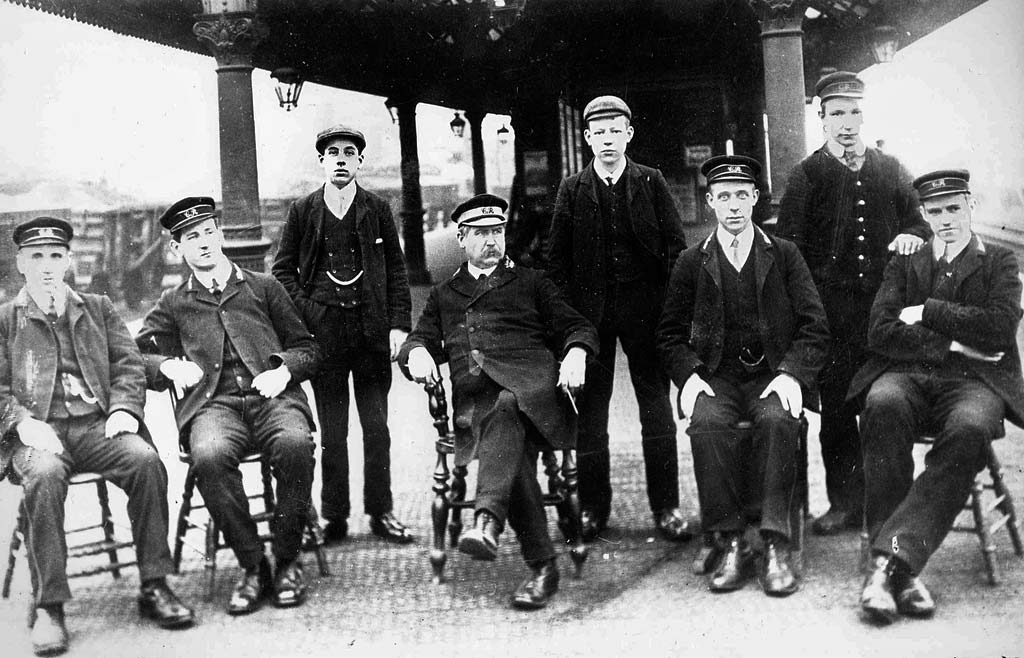 Caledonian Railway Engine and Workers, near Slateford, Edinburgh