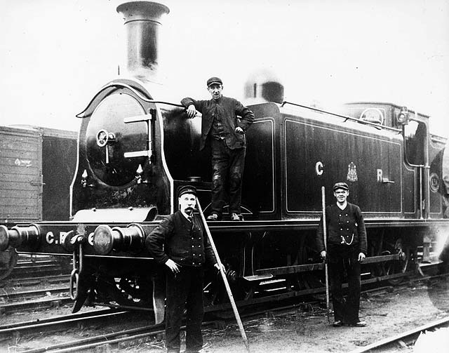 Caledonian Railway Engine and Workers, near Slateford, Edinburgh