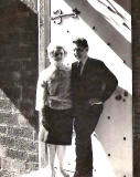 George and Mary Robertson outside The Jacobean Cafe at 1 Ramsay Lane, 1970