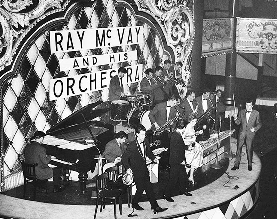 Ray McVay and his Orchestra on stage at The Palais de Danse, Fountainbridg, Edinburgh  -  1962