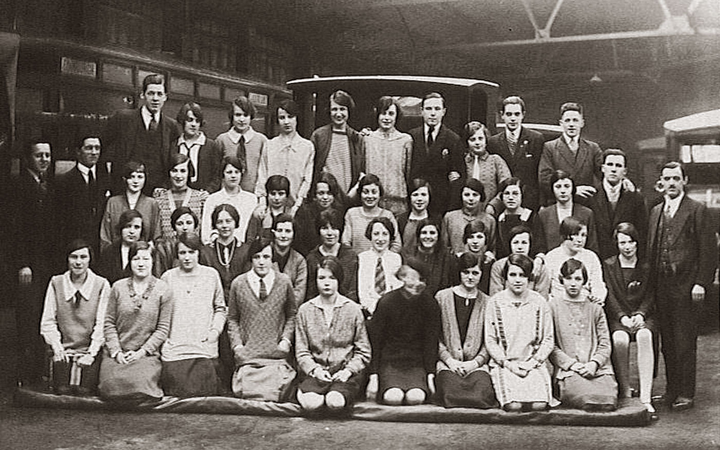 A Group of ataff at the SMT Bus Garage.  Photo taken some time in the 1920s.