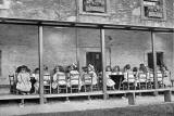 St Saviour's Child-Garden kindergarten, Chessel's Court, Canongate, Edinburgh  -  Lunch in the Garden-Shelter