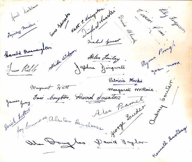Trinity Academy - 3rd year class - 1950-51 - Signatures