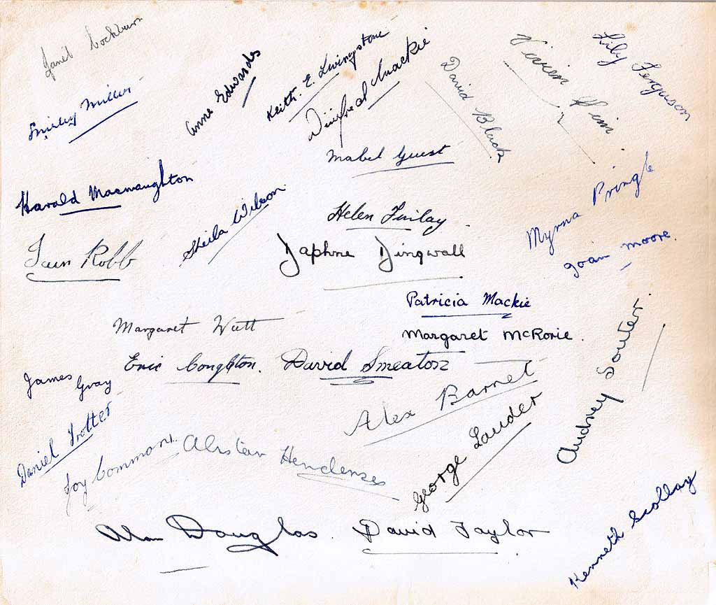 Trinity Academy  -  3rd year class - 1950-51  -  Signatures