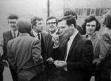 United Wire Works Engineers Social Club  -  Engineers gathering around 1973 for their annual outing to Newcastle.  This photo was  probably taken outside the United Wire Works gates at West Granton Road 