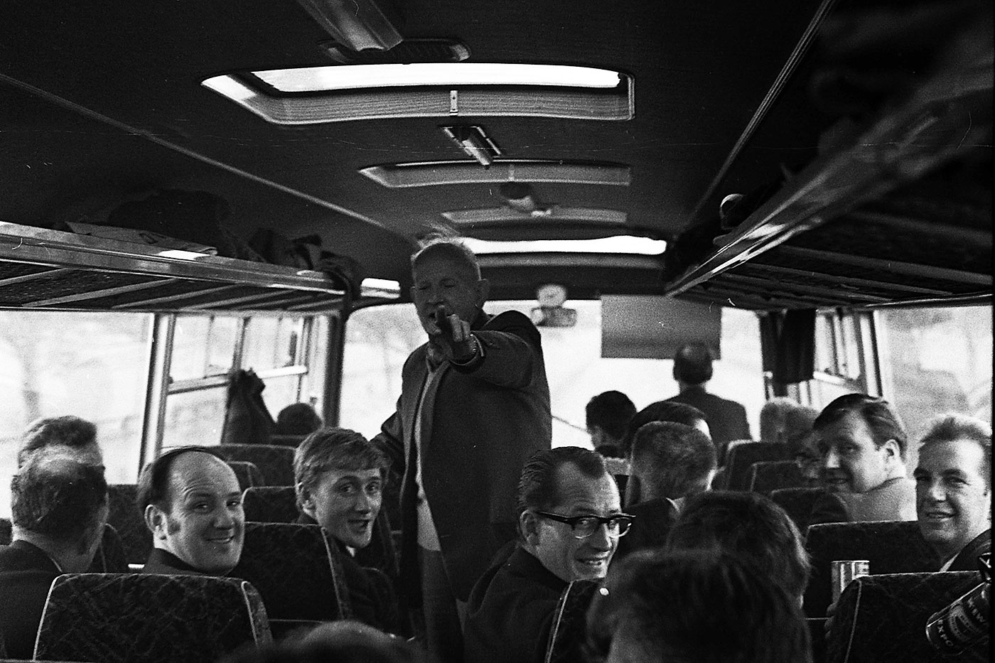 United Wire Works Outing to Newcastle  -  On board the bus to Newcastle