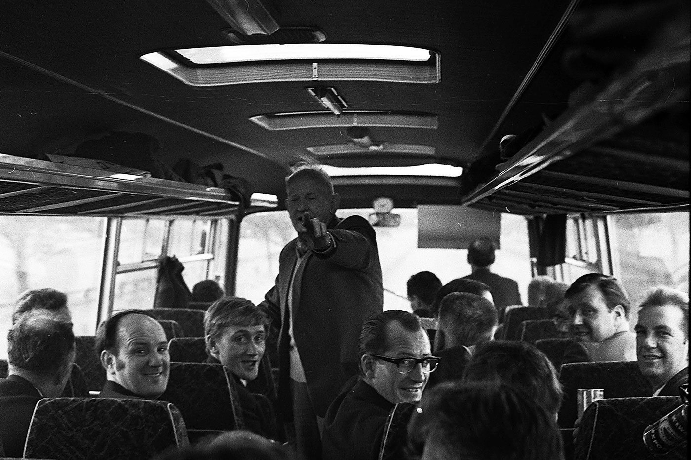 United Wire Works Outing to Newcastle  -  On board the bus to Newcastle