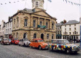 Citroen 2CV in the centre of Kelso in the Scottish Borders  -  during the World 2CV Meeting held at Kelso, July 2005