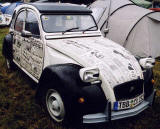 Citroen 2CV in the grounds of Floors Castle, Kelso in the Scottish Borders  -  during the World 2CV Meeting held at Kelso, July 2005