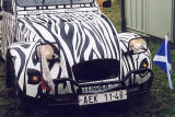 Citroen 2CV in the grounds of Floors Castle, Kelso in the Scottish Borders  -  during the World 2CV Meeting held at Kelso, July 2005