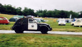 Citroen 2CV in the grounds of Floors Castle, Kelso in the Scottish Borders  -  during the World 2CV Meeting held at Kelso, July 2005