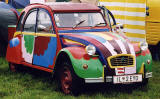 Citroen 2CV in the grounds of Floors Castle, Kelso in the Scottish Borders  -  during the World 2CV Meeting held at Kelso, July 2005