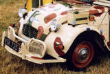 Citroen 2CV in the grounds of Floors Castle, Kelso in the Scottish Borders  -  during the World 2CV Meeting held at Kelso, July 2005