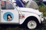 Citroen 2CV in the grounds of Floors Castle, Kelso in the Scottish Borders  -  during the World 2CV Meeting held at Kelso, July 2005