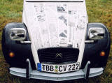 Citroen 2CV in the grounds of Floors Castle, Kelso in the Scottish Borders  -  during the World 2CV Meeting held at Kelso, July 2005