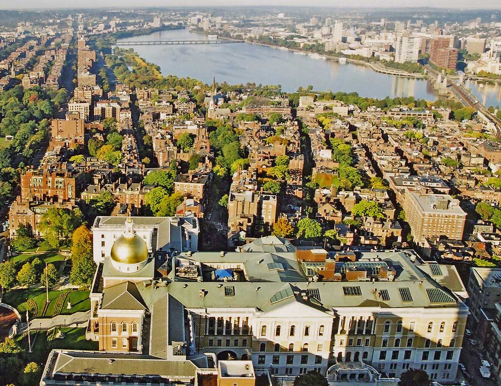 State House, Beacon Hill and the Charles River    -    October 2003