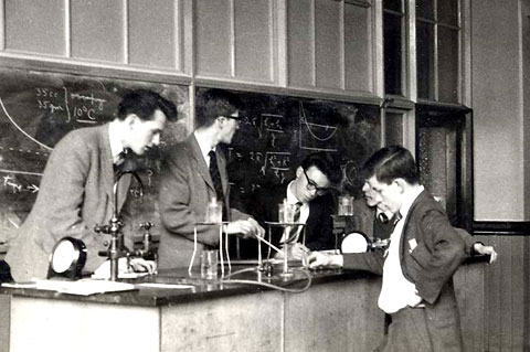 St Bede's Grammar School, Heaton, Bradford, - Lower VI Science pupils in the Chemistry Lab in 1961