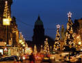 Looking along George Street from outside the Assembly Rooms towards West Register House on the west side of Charlotte Square