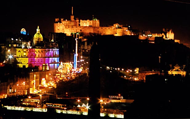 View from Calton Hill looking towards Edinburgh Castle  -  29 December 2003