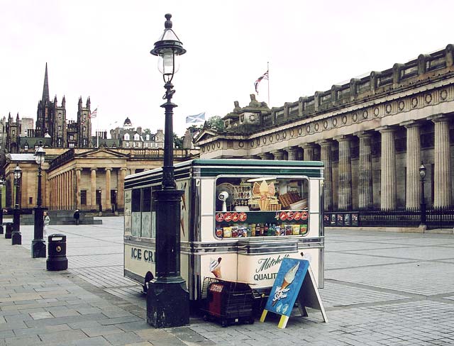 Ice Cream Stall outside the National Galleries at the foot of the Mound