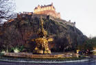 Ross Fountain in Princes Street Gardens and Edinburgh Castle  -  Photograph  -  21 December 2003