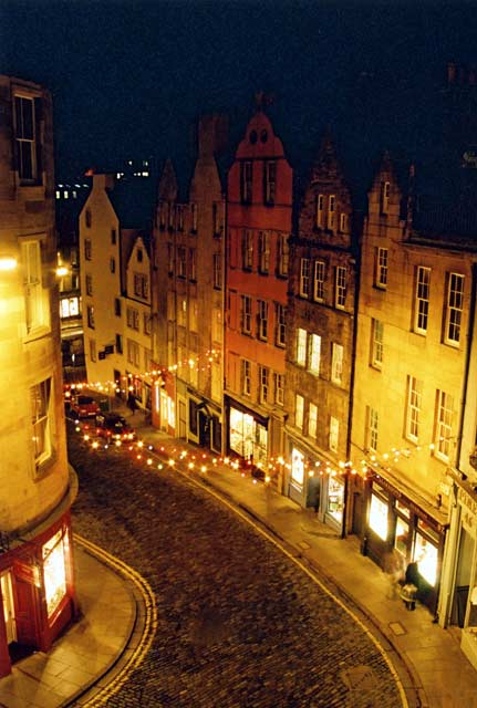 Looking down on West Bow at the foot of Victoria St, from Victoria Terrace