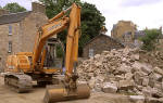 Demolition of the building previously used by Clark Stonemasons then as a Christmas Tree Warehouse  -  June 1996