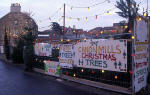 Christmas Tree Warehouse in the yard that was formerly the site of the Clark Stonemasons building, demolished earlier in the year  -  Christmas 1996