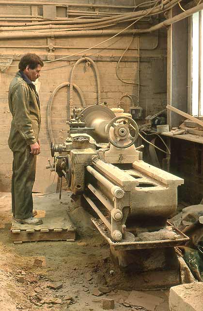 Clark Stonemasons  -  Canonmills, Edinburgh  -  at the lathe