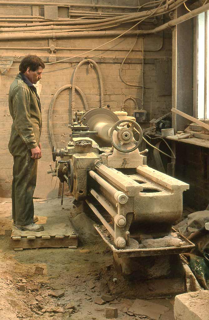 Clark Stonemasons  -  Canonmills, Edinburgh  -  at the lathe