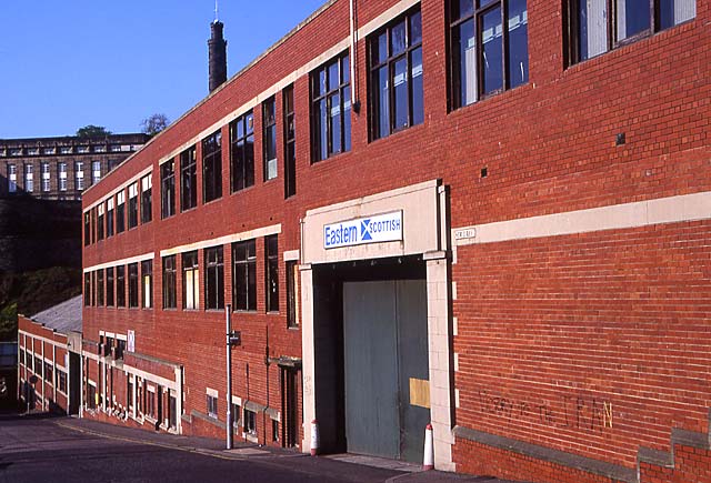 The exterior of Eastern Scottish Bus Depot in New Street, Edinburgh