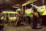 Eastern Scottish Bus Depot at New Street, Edinburgh  -  Maintenance of one of the buses recently introduced for the Edinburgh Wester Hailes Route