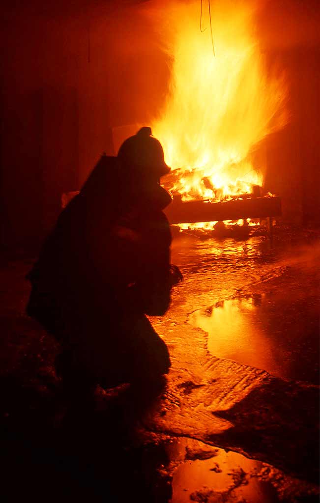 Firemen training in 'The Ship'   -   McDonald Road Fire Station  -  30 May 1995