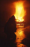 Firemen training in 'The Ship'   -   McDonald Road Fire Station  -  30 May 1995