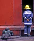 'The Ship' used by firemen for training  -   McDonald Road Fire Station  -  30 May 1995