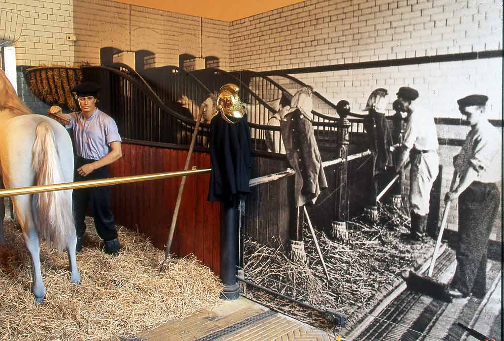 The old stables in the museum at Lauriston Place Fire Station  -  26 July 1994