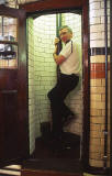 The bottom of the firemen's pole at Lauriston Place Fire Station  -  26 July 1994