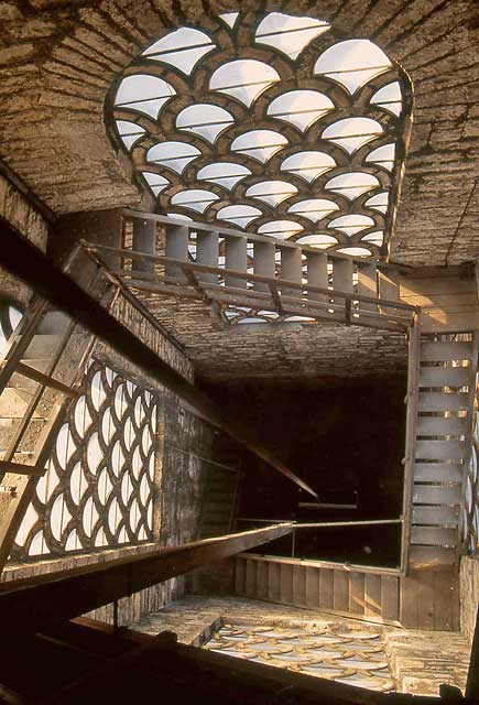 Looking down in the church tower at St Stephen's Church, Stockbridge