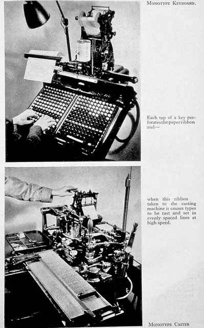 Edinburgh at work  -  Speedspools - monotype printers -  The Workbench  -  1995