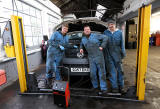 Waddell's Garage, Spylaw Street, Colinton  -  Three mechanics, Greg, Daren and Ryan -  February 2013