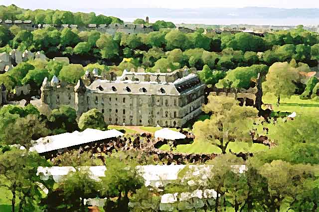 Photograph by Peter Stubbs  -  Edinburgh  -  May 2002  -  The Queen's Garden Party at Holyrood Palace