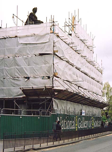 Photograph by Peter Stubbs  -  Edinburgh  -  May 2002  -  The Royal Scottish Academy undergoing restoration