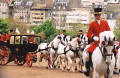 Photograph by Peter Stubbs  -  Edinburgh  -  May 2002  -  The Queen's Coach parked outside Assembly Hall, the Mound