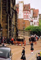 Photograph by Peter Stubbs  -  Edinburgh  -  May 2002  -  The Queen's Coach parked outside Assembly Hall, the Mound