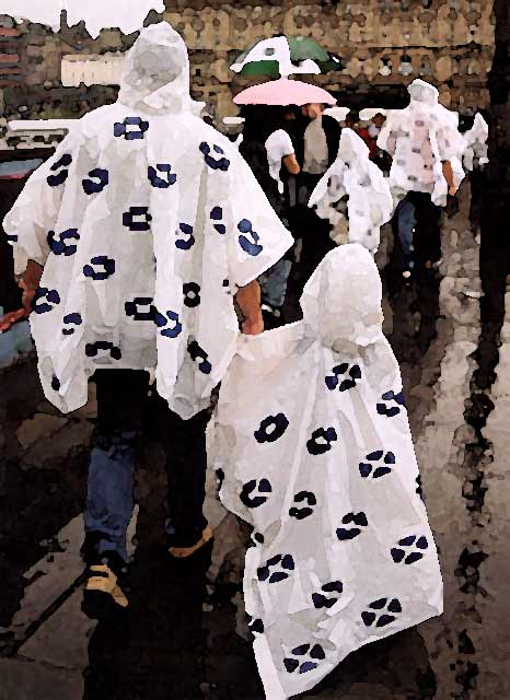 My Photographs  -  Edinburgh  -  August 2002  -  North Bridge in wet weather