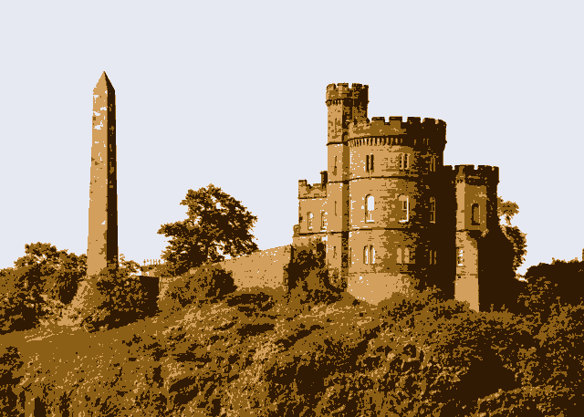 Photographh by Peter Stubbs  -  August 2002  -  Obelisk and Governor's House  -  Picture 2