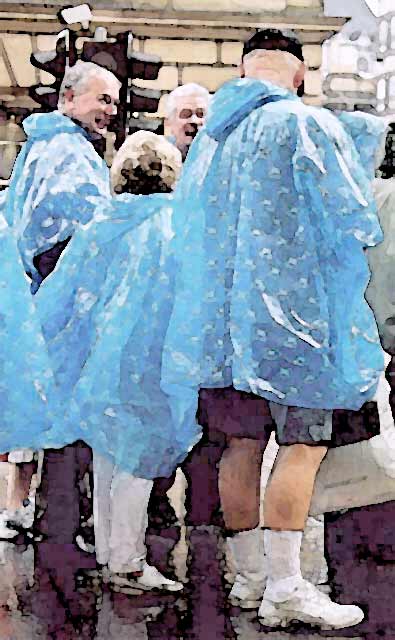 Photograph by Peter Stubbs  -  Edinburgh  -  August 2002  -  The Royal Mile in wet weather   